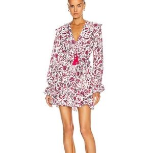 NEW Alexis Kosma Long Sleeve Mini Dress In Berry Floral XS